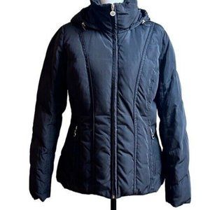 Calvin Klein Down Full Zip Hooded Navy Puffer Down Winter Jacket Women’s Size M